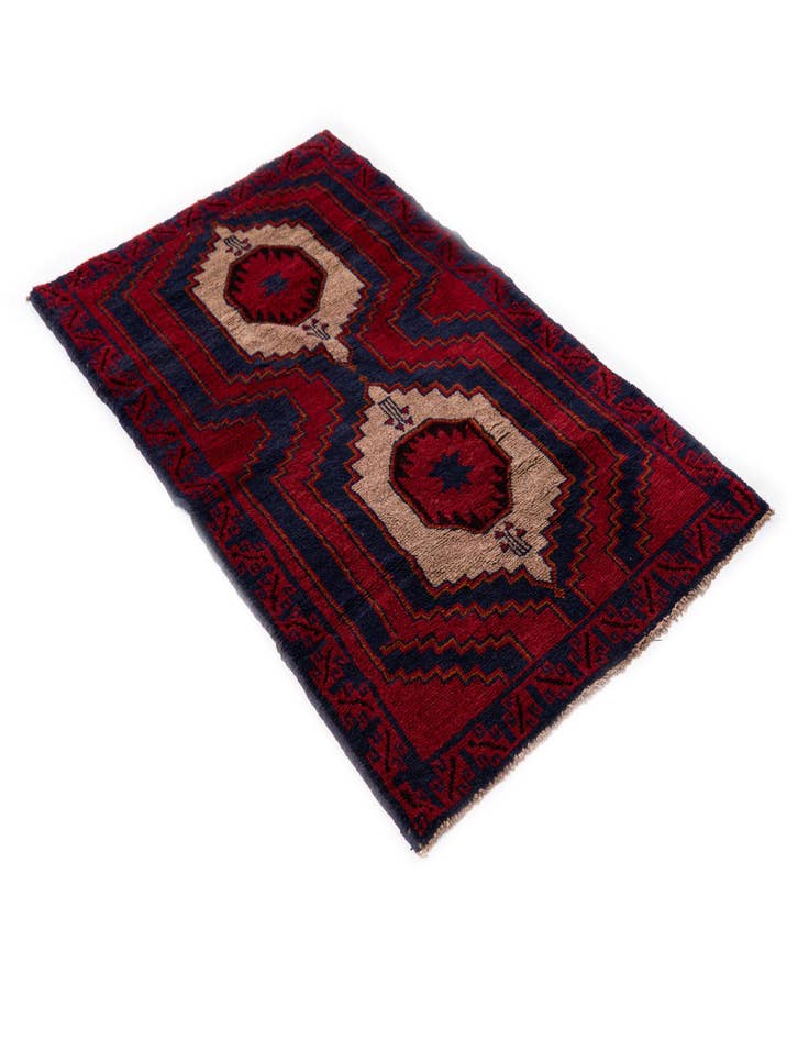 Detail image of 3' x 4' 9  Hand Knotted Balouch Persian Wool Rug