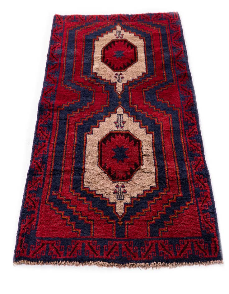 Detail image of 3' x 4' 9  Hand Knotted Balouch Persian Wool Rug