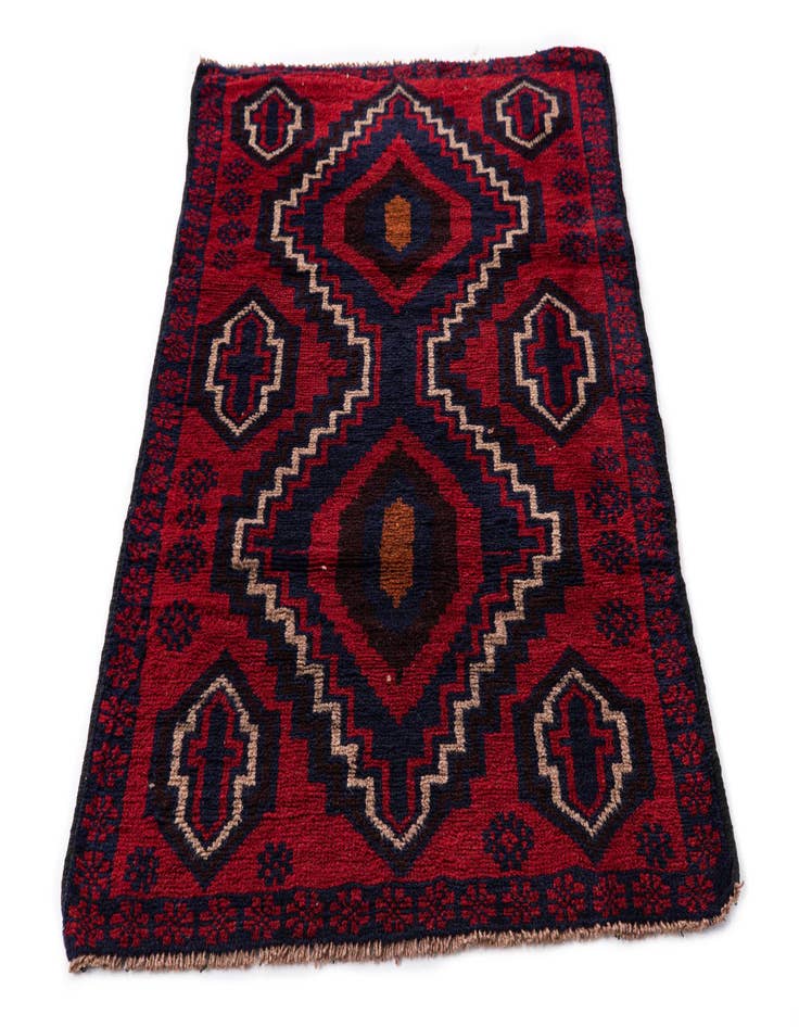 Detail image of 2' 9 x 4' 8  Hand Knotted Balouch Persian Wool Rug