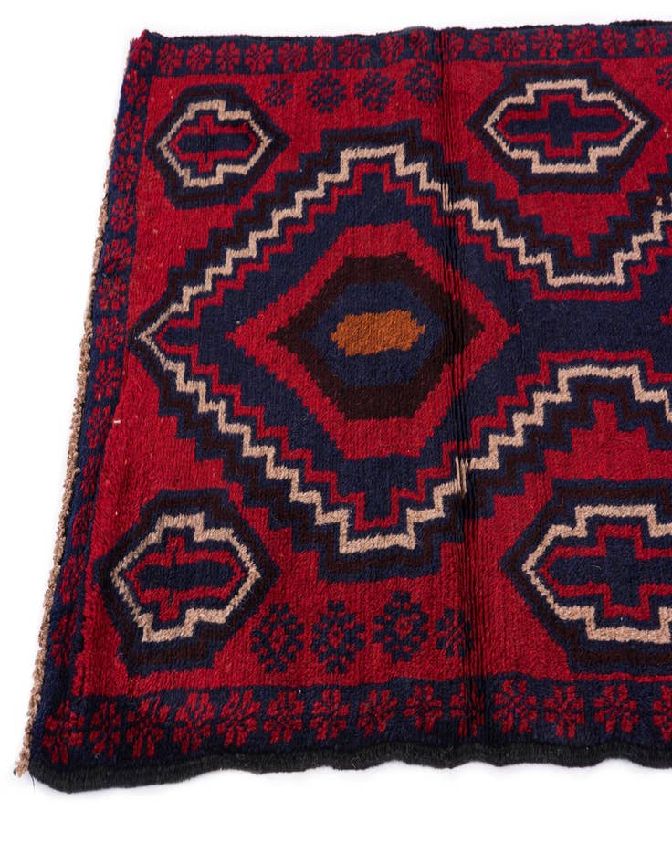 Detail image of 2' 9 x 4' 8 Hand Knotted Balouch Persian Wool Rug