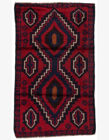 2' 9 x 4' 8 Hand Knotted Balouch Persian Wool Rug
