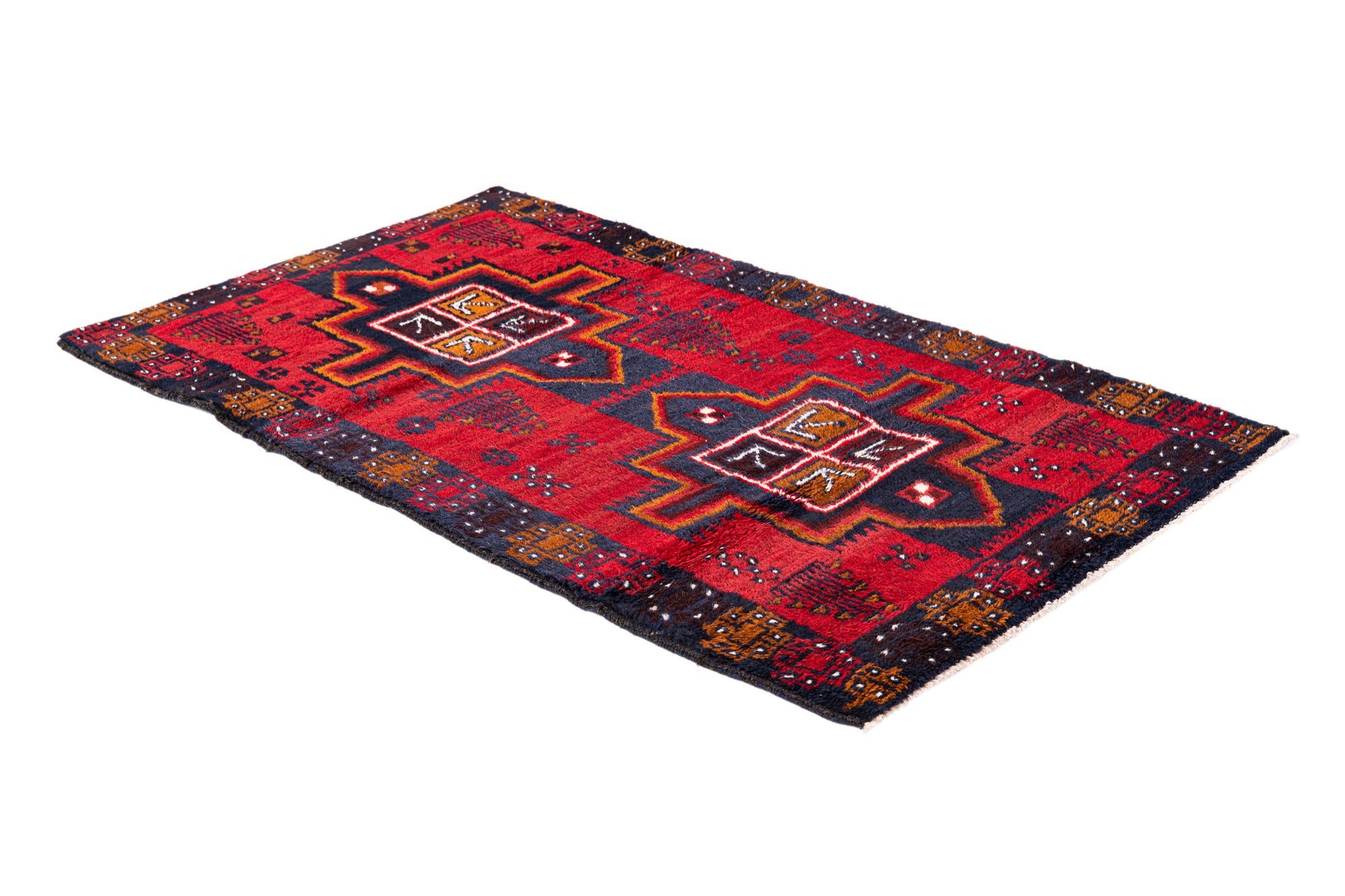 2' 9 x 4' 8 Hand Knotted Balouch Persian Wool Rug