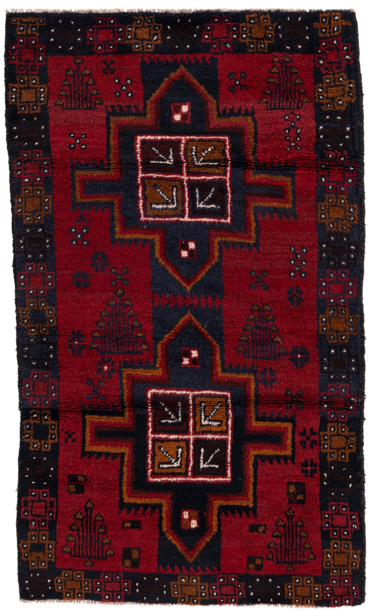 2' 9 x 4' 8 Hand Knotted Balouch Persian Wool Rug