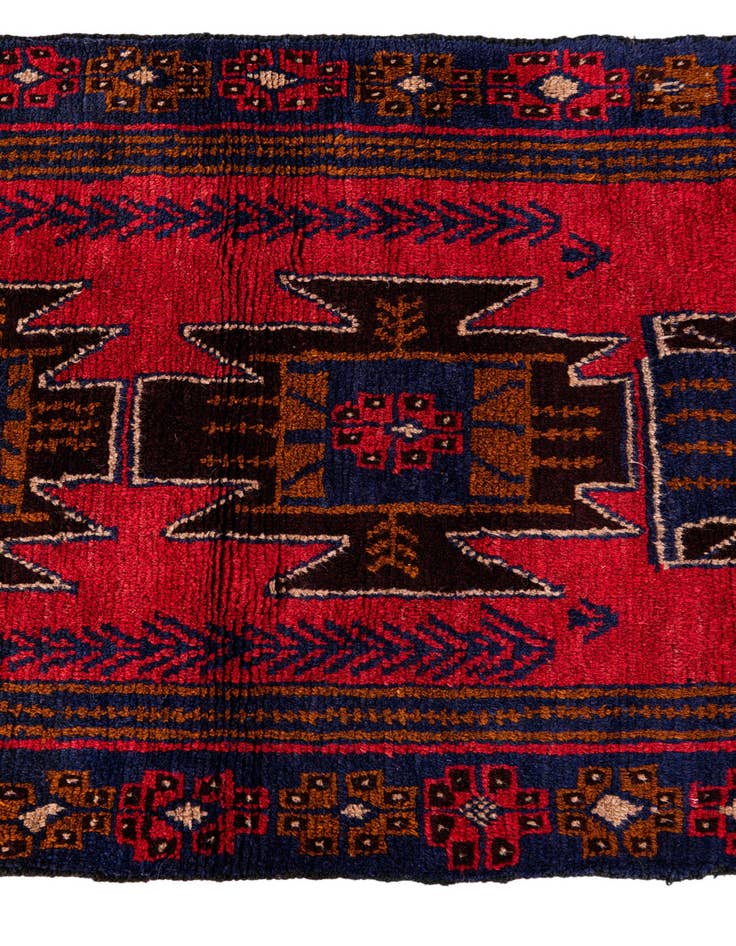 Detail image of 3' x 4' 9 Hand Knotted Balouch Persian Wool Rug