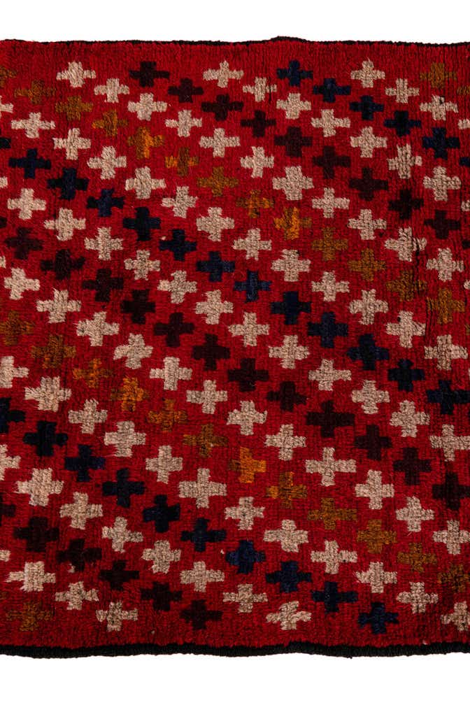 3' x 4' 7 Hand Knotted Balouch Persian Wool Rug