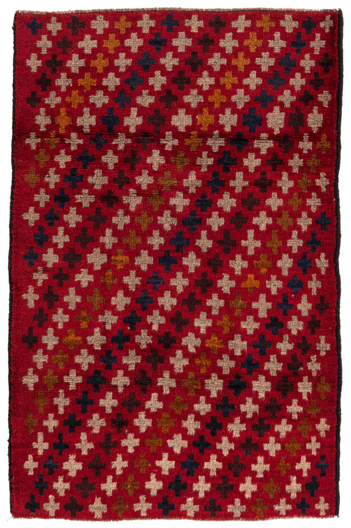 3' x 4' 7 Hand Knotted Balouch Persian Wool Rug