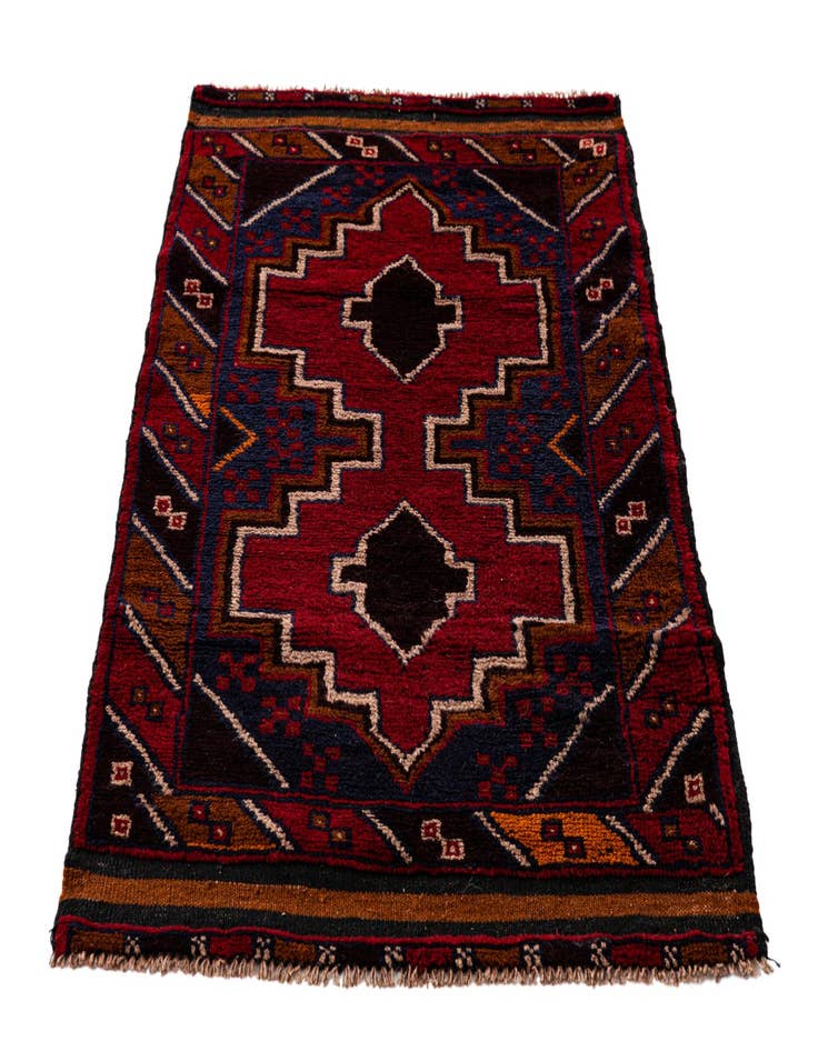 Detail image of 2' 10 x 4' 8  Hand Knotted Balouch Persian Wool Rug