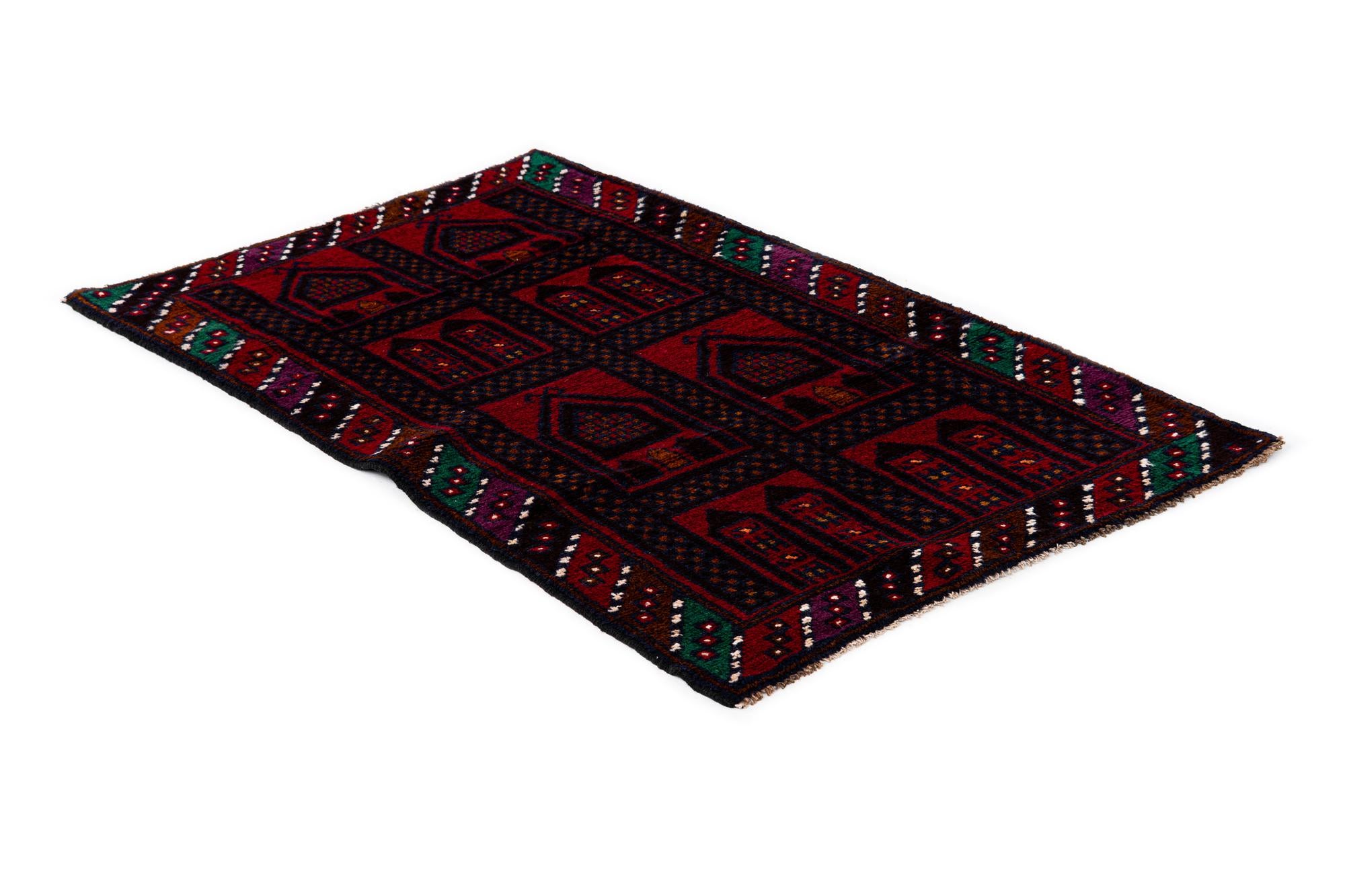 2' 11 x 4' 8 Hand Knotted Balouch Persian Wool Rug