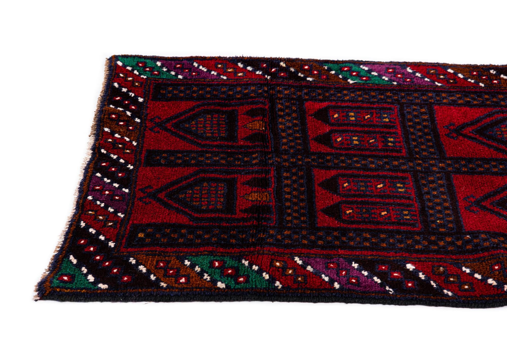 2' 11 x 4' 8 Hand Knotted Balouch Persian Wool Rug