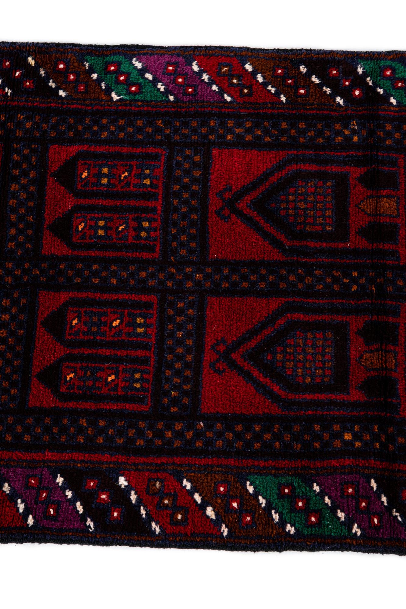 2' 11 x 4' 8 Hand Knotted Balouch Persian Wool Rug