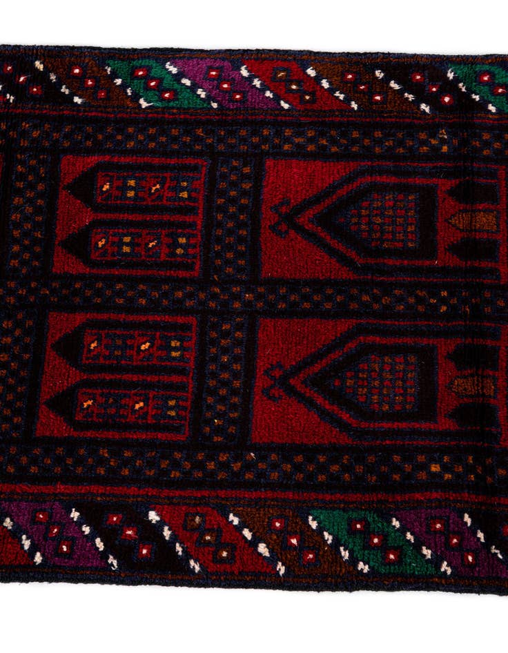 Detail image of 2' 11 x 4' 8  Hand Knotted Balouch Persian Wool Rug