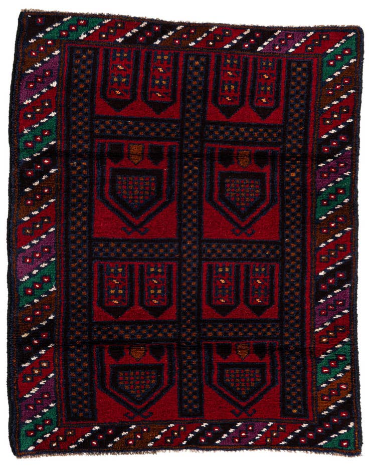 Detail image of 2' 11 x 4' 8 Hand Knotted Balouch Persian Wool Rug