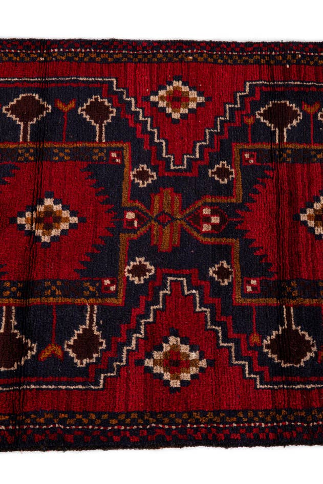 Detail image of 2' 10 x 4' 5 Hand Knotted Balouch Persian Wool Rug