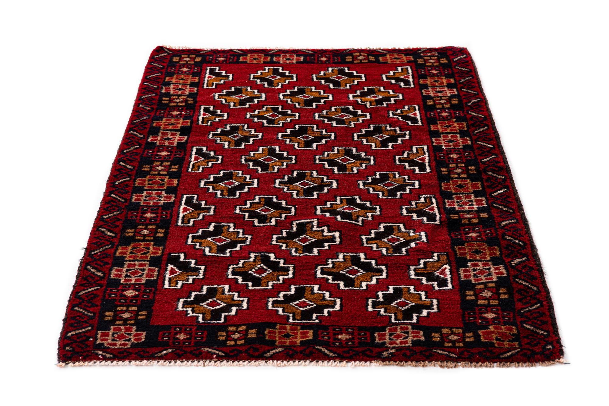 2' 10 x 4' 7 Hand Knotted Balouch Persian Wool Rug