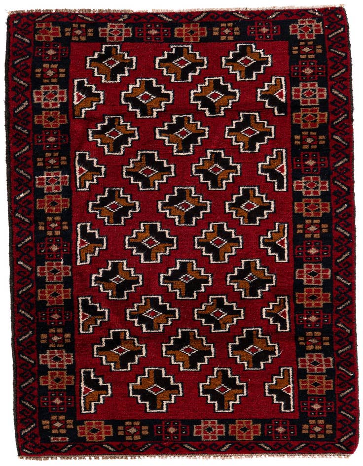 Detail image of 2' 10 x 4' 7 Hand Knotted Balouch Persian Wool Rug