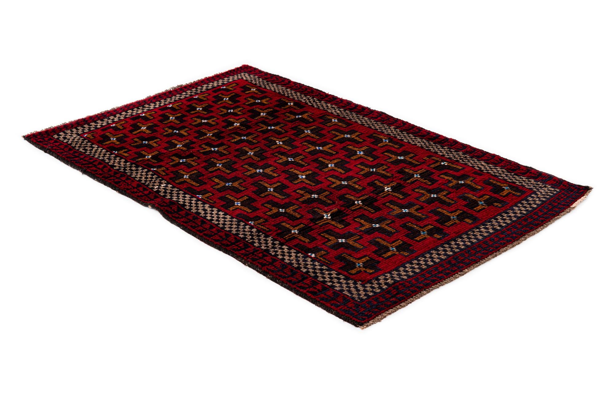 85cm x 140cm anudado a mano Balouch Alfombra Persa Lana