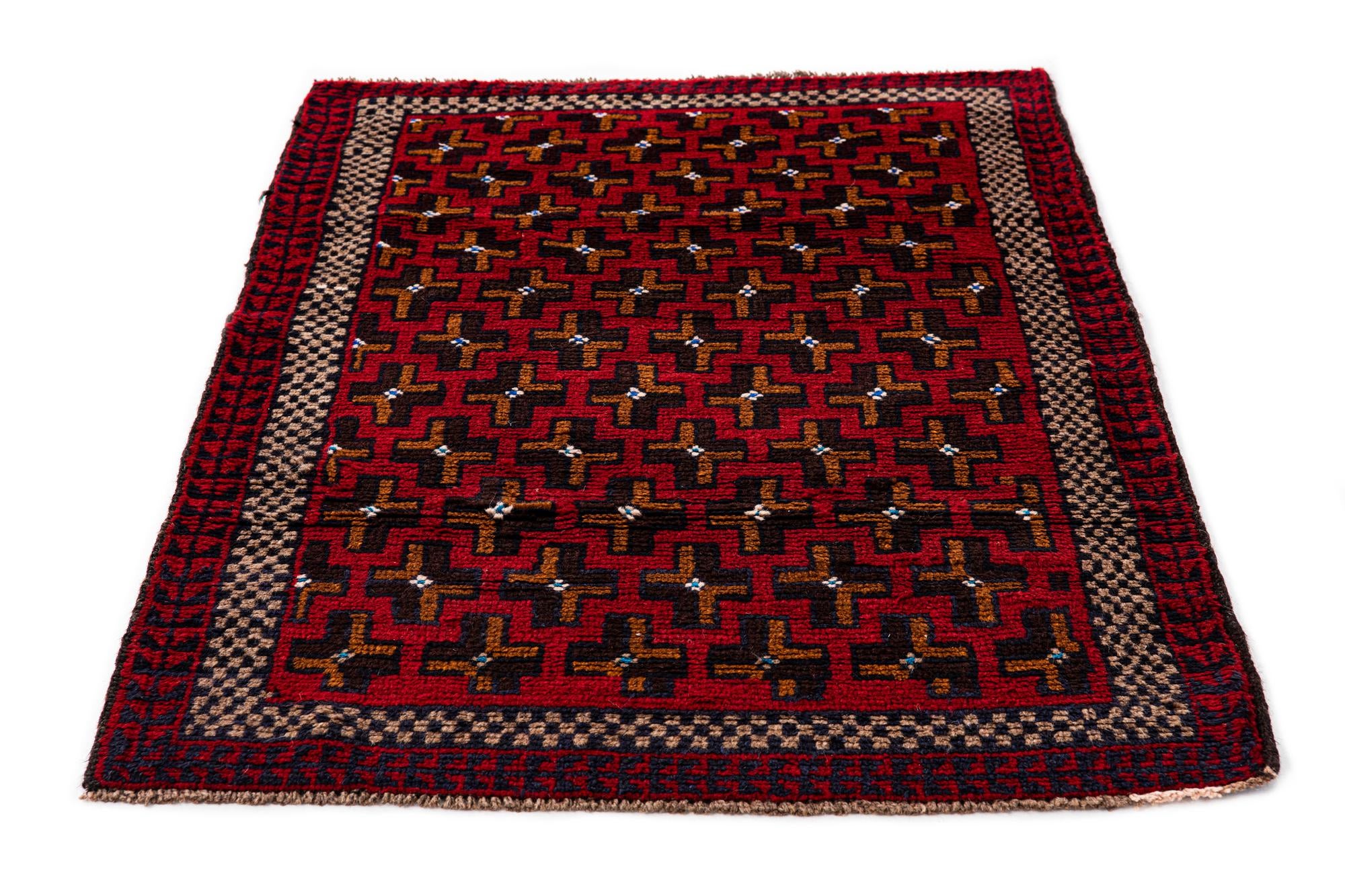 85cm x 140cm anudado a mano Balouch Alfombra Persa Lana