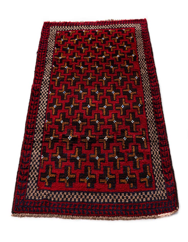 Detail image of 2' 10 x 4' 7  Hand Knotted Balouch Persian Wool Rug