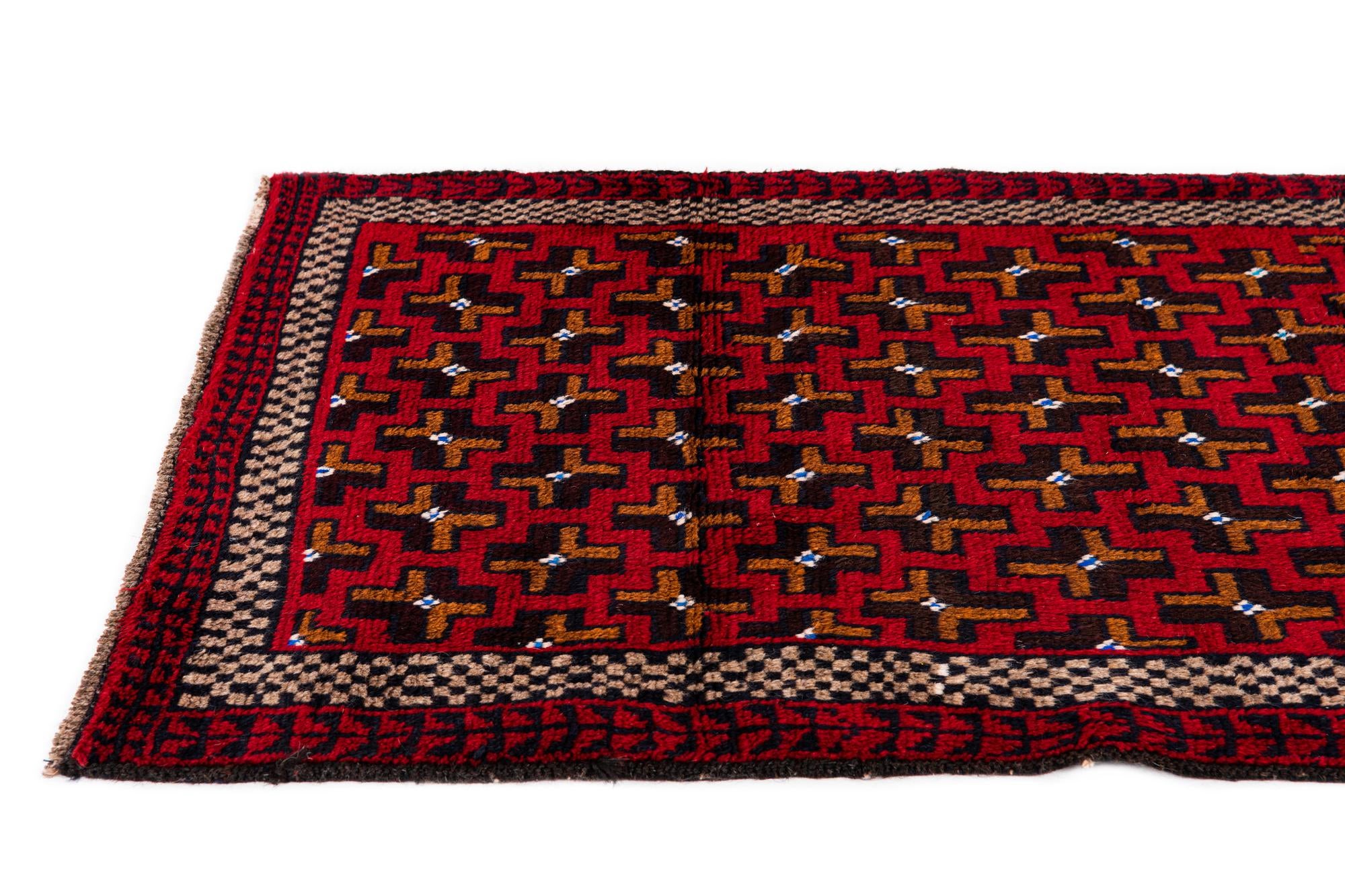 85cm x 140cm anudado a mano Balouch Alfombra Persa Lana