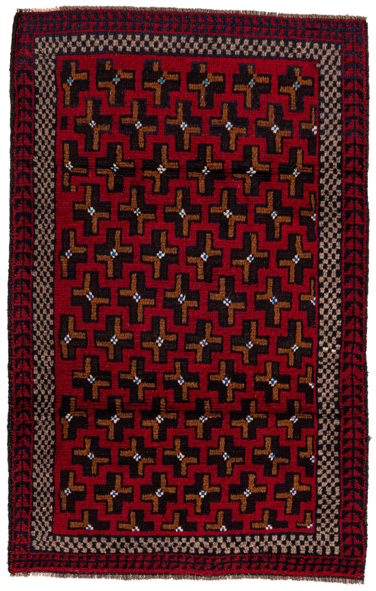 85cm x 140cm anudado a mano Balouch Alfombra Persa Lana