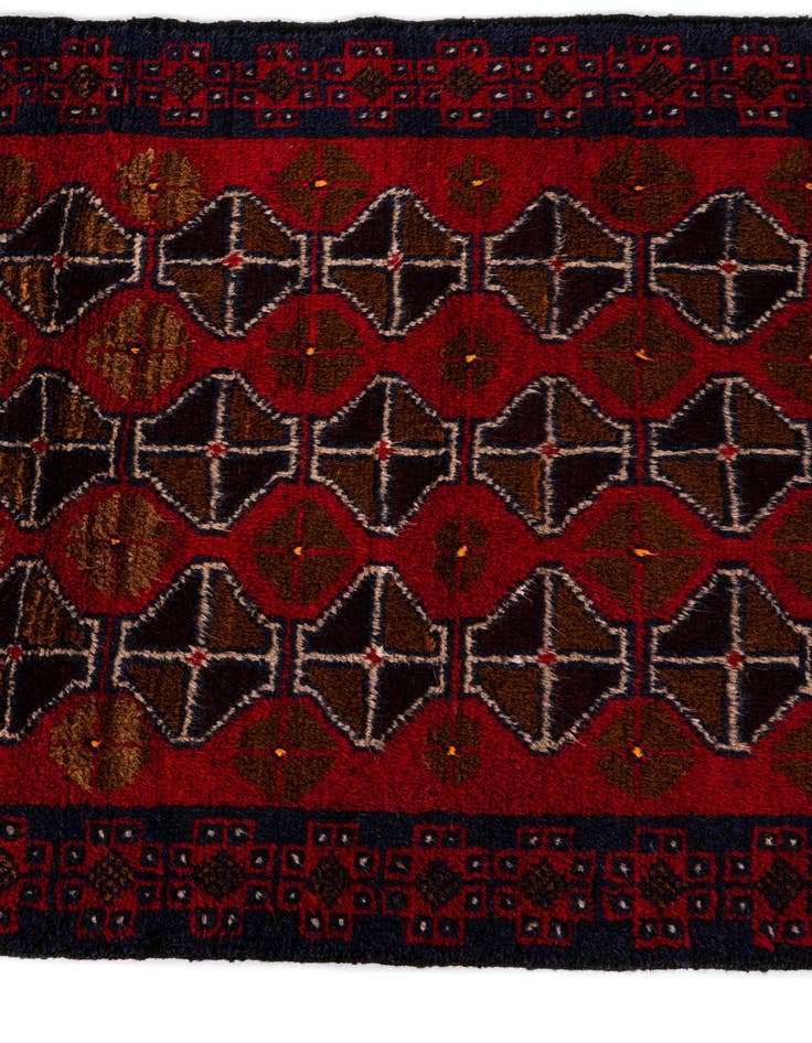 Detail image of 2' 10 x 4' 6  Hand Knotted Balouch Persian Wool Rug