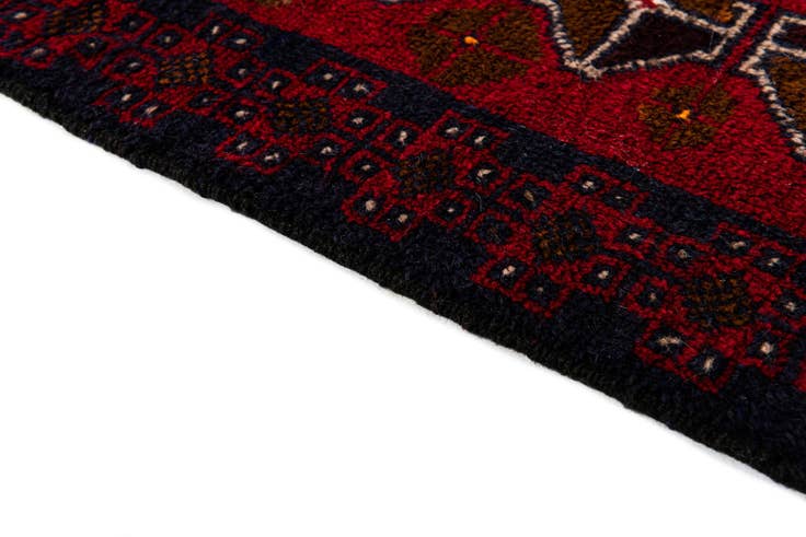 Detail image of 2' 10 x 4' 6 Hand Knotted Balouch Persian Wool Rug