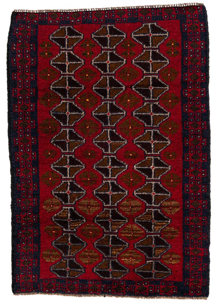 2' 10 x 4' 6 Hand Knotted Balouch Persian Wool Rug