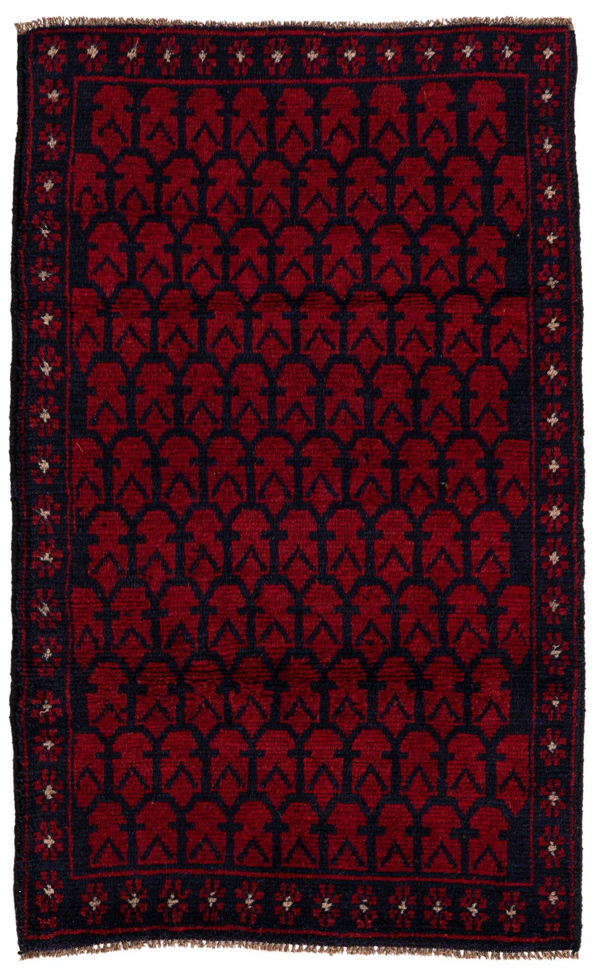 2' 11 x 4' 9 Hand Knotted Balouch Persian Wool Rug