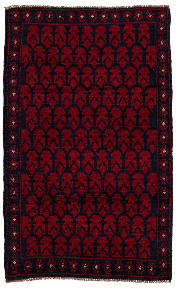 2' 11 x 4' 9 Hand Knotted Balouch Persian Wool Rug