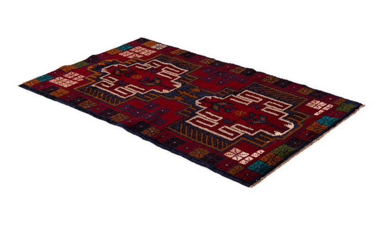 Detail image of 2' 9 x 4' 7 Hand Knotted Balouch Persian Wool Rug