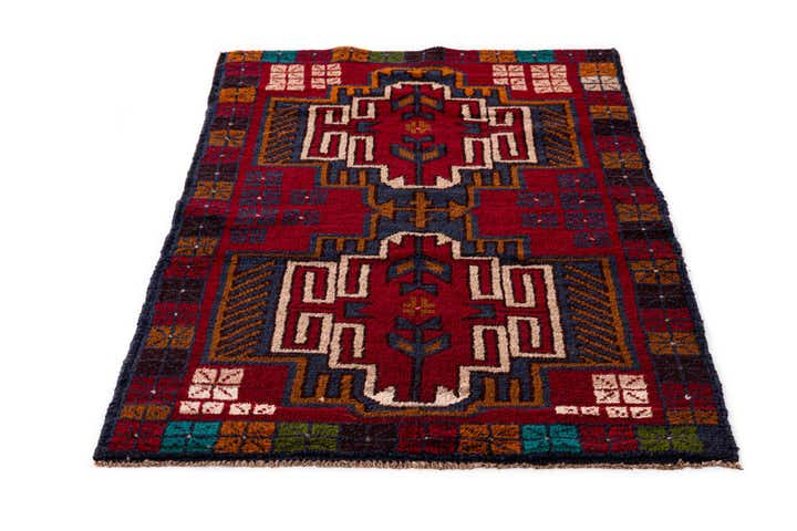 2' 9 x 4' 7 Hand Knotted Balouch Persian Wool Rug