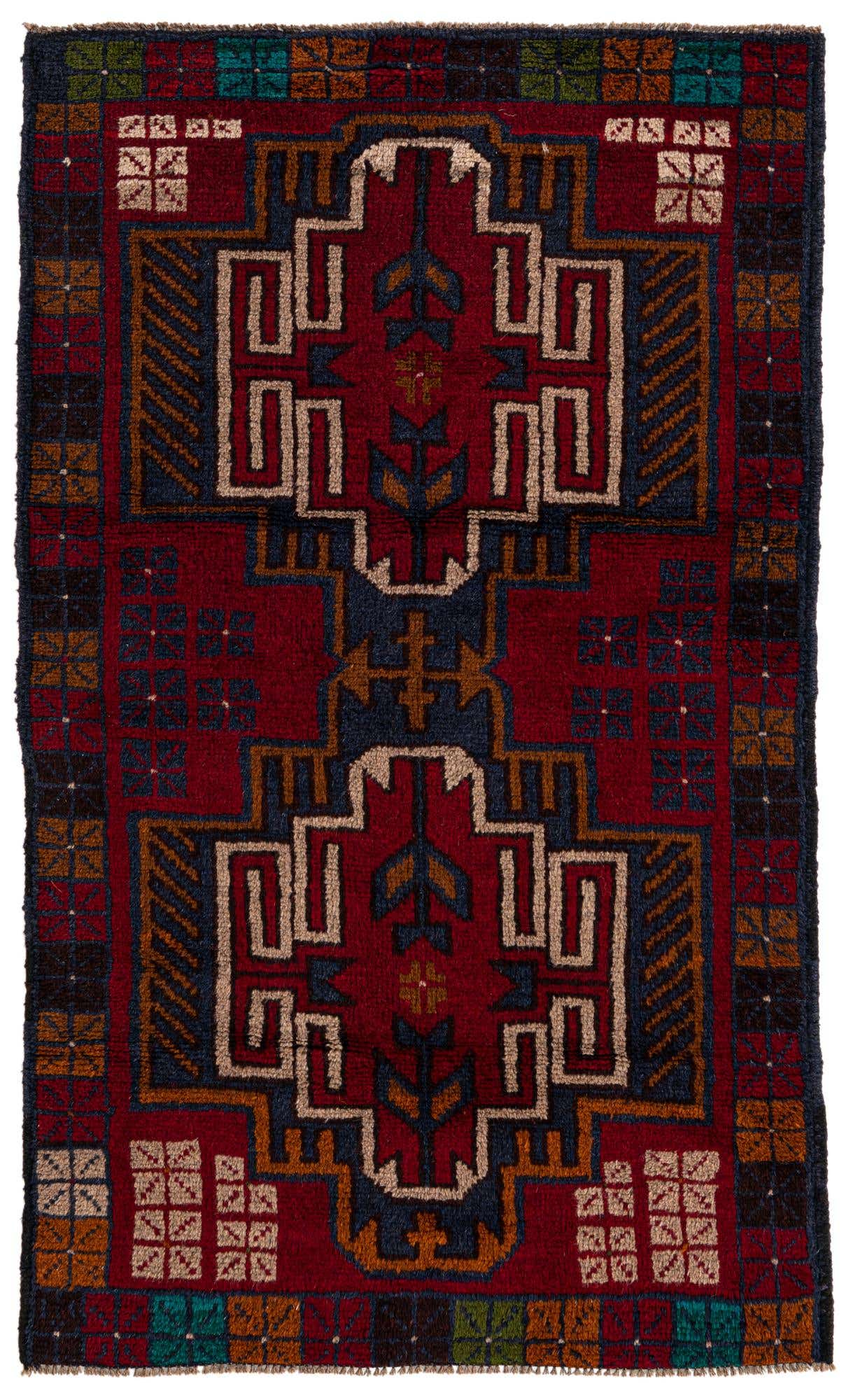 2' 9 x 4' 7 Hand Knotted Balouch Persian Wool Rug