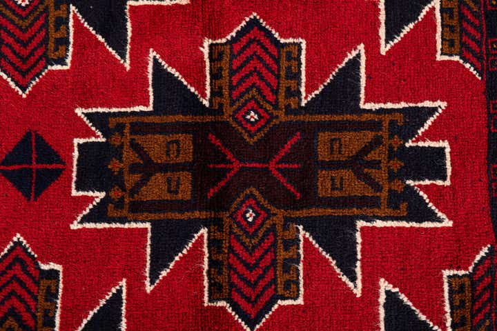 3' x 4' 6 Hand Knotted Balouch Persian Wool Rug