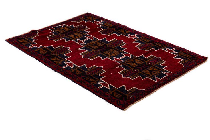 Detail image of 90cm x 135cm Hand Knotted Balouch Persian Wool Rug