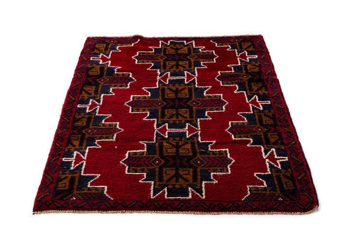3' x 4' 5 Hand Knotted Balouch Persian Wool Rug