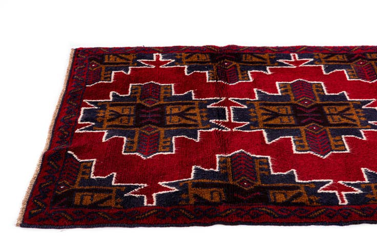 Detail image of 3' x 4' 5 Hand Knotted Balouch Persian Wool Rug