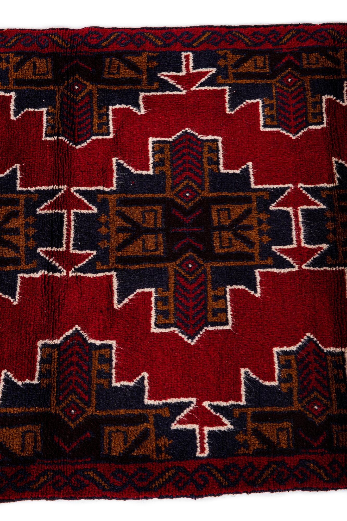 90cm x 135cm Hand Knotted Balouch Persian Wool Rug