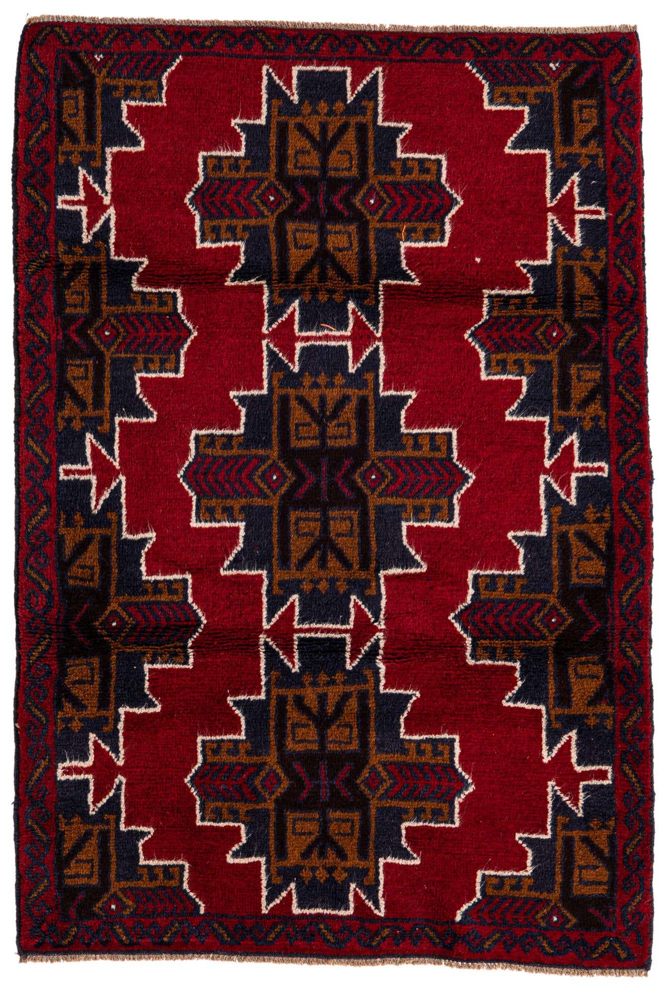 90cm x 135cm Hand Knotted Balouch Persian Wool Rug