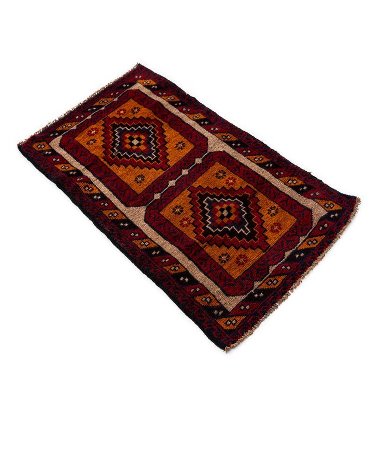 Detail image of 2' 8 x 4' 9  Hand Knotted Balouch Persian Wool Rug