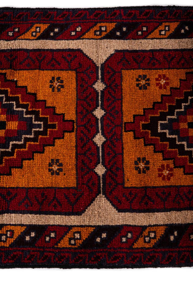 Detail image of 2' 8 x 4' 9 Hand Knotted Balouch Persian Wool Rug