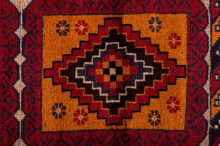 Detail image of 2' 8 x 4' 9 Hand Knotted Balouch Persian Wool Rug
