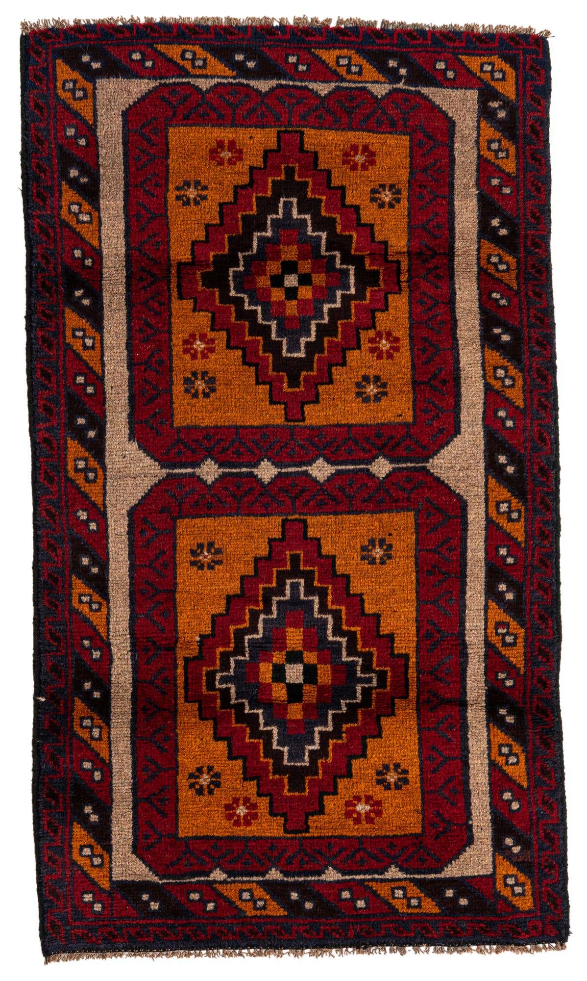 2' 8 x 4' 9 Hand Knotted Balouch Persian Wool Rug