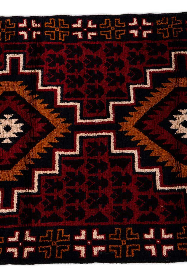Detail image of 2' 10 x 4' 10 Hand Knotted Balouch Persian Wool Rug