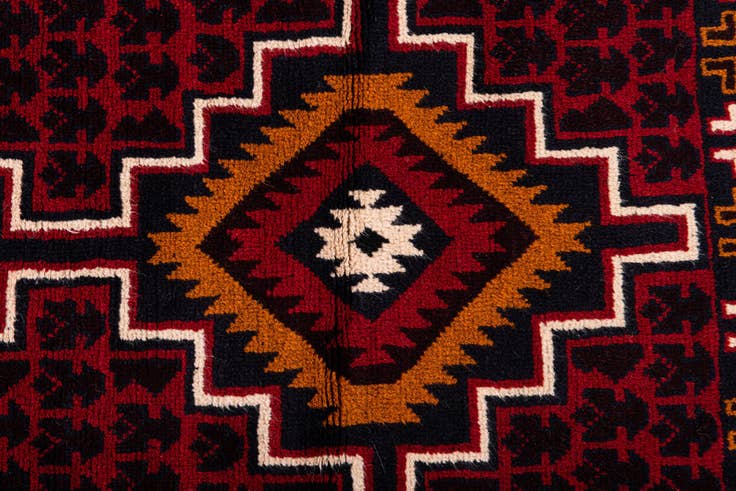 Detail image of 2' 10 x 4' 10 Hand Knotted Balouch Persian Wool Rug
