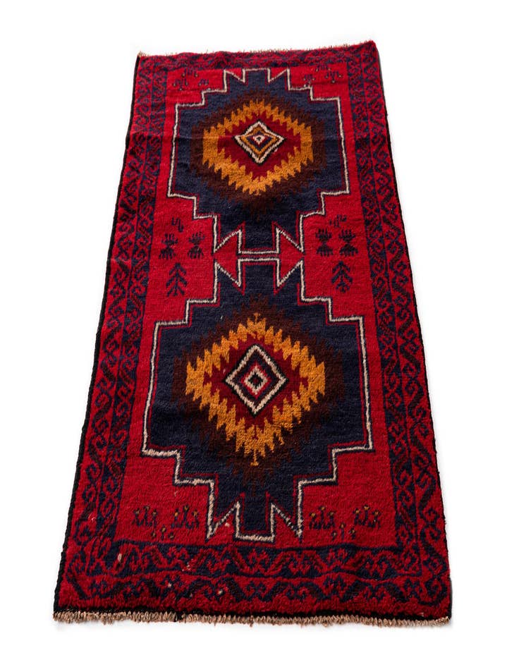 Detail image of 2' 10 x 4' 10  Hand Knotted Balouch Persian Wool Rug