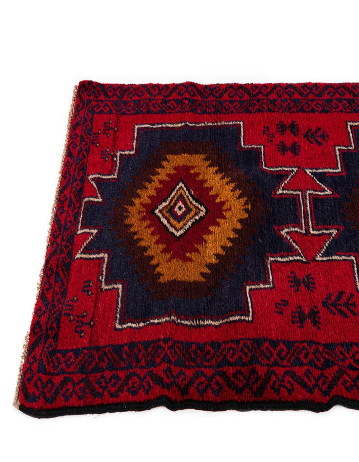 Detail image of 2' 10 x 4' 10 Hand Knotted Balouch Persian Wool Rug