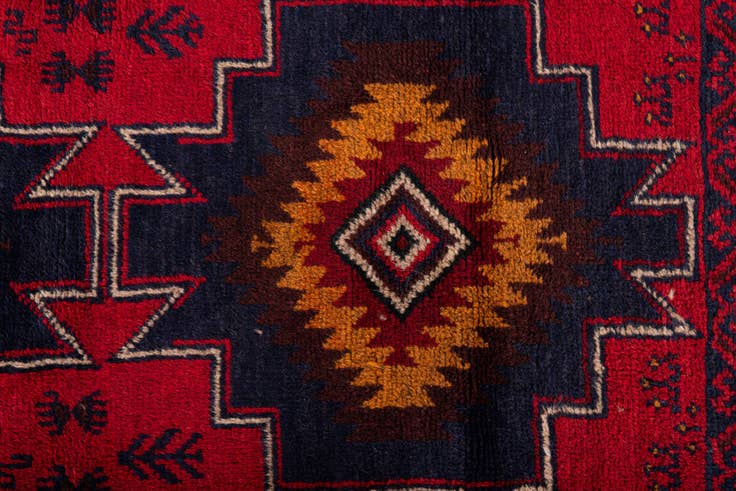 Detail image of 2' 10 x 4' 10 Hand Knotted Balouch Persian Wool Rug