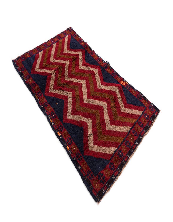 Detail image of 2' 9 x 4' 7 Hand Knotted Balouch Persian Wool Rug