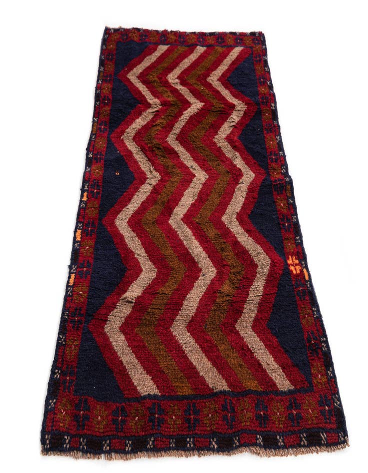 Detail image of 2' 9 x 4' 7  Hand Knotted Balouch Persian Wool Rug