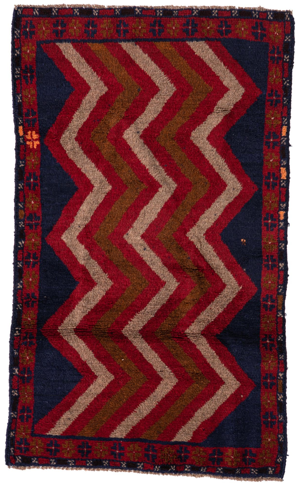 2' 9 x 4' 7 Hand Knotted Balouch Persian Wool Rug